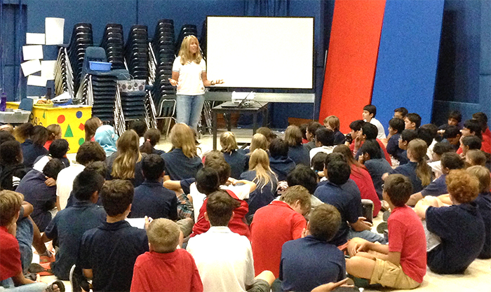 Katie speaking to middle school