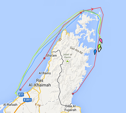 Tracker shows Leg 5 progress as of 1:00 pm EST